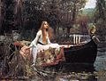 %22The Lady of Shallot%22. john Waterhouse. 1888. Based on %22the Lady of Shallott%22 by Alfred Lord Tennyson